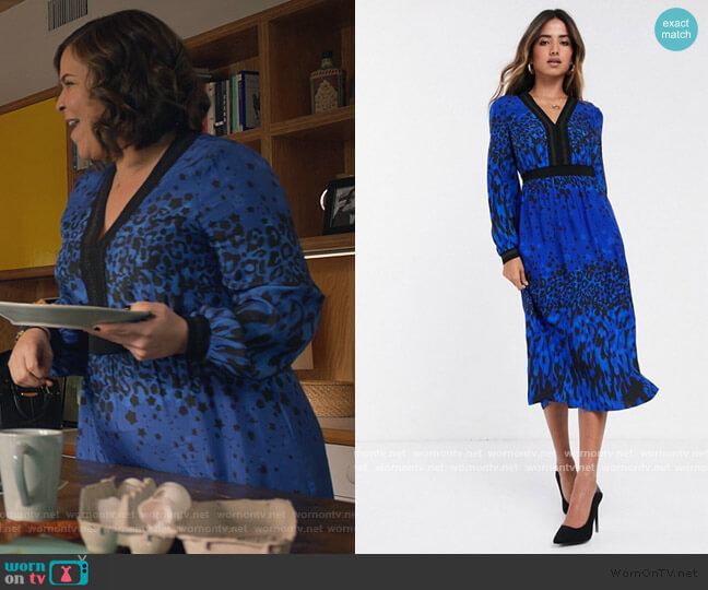 Ted Baker Maryema Topaz Print Leopard Midi Dress worn by Sara Castillo (Lindsay Mendez) on All Rise