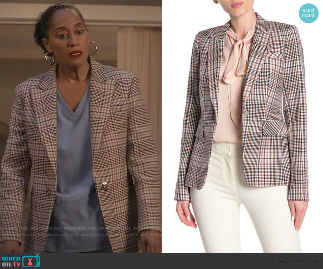 Veronica Beard Houndstooth Jacket worn by Rainbow Johnson (Tracee Ellis Ross) on Black-ish