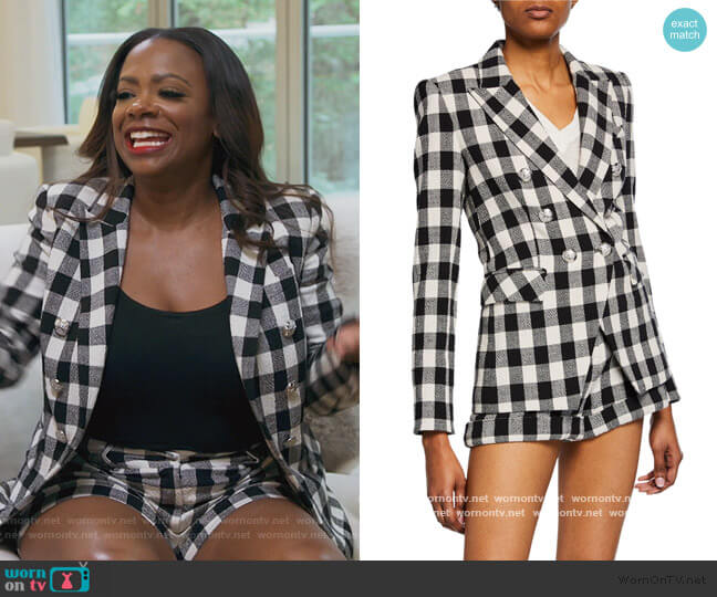Veronica Beard Miller Dickey Checker Jacket worn by Kandi Burruss on The Real Housewives of Atlanta