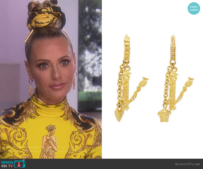 Versace V Leaves Earrings worn by Dorit Kemsley on The Real Housewives of Beverly Hills