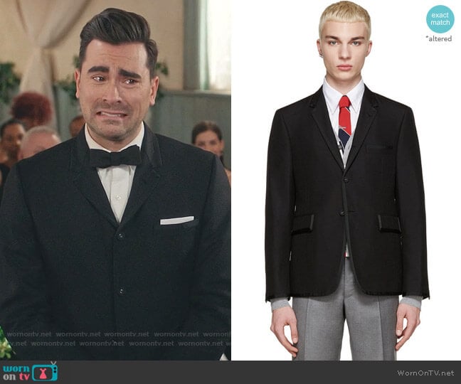 Thom Browne Wool Grosgrain Trim Blazer worn by David Rose (Daniel Levy) on Schitts Creek