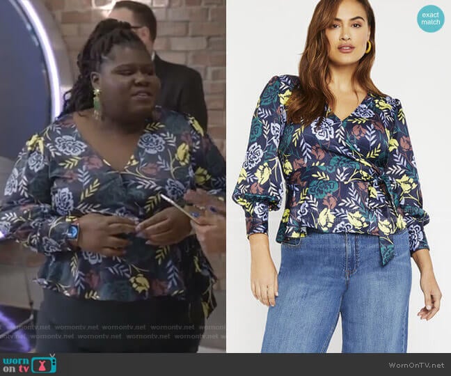 Eloquii Wrap Front Blouse worn by Becky (Gabourey Sidibe) on Empire