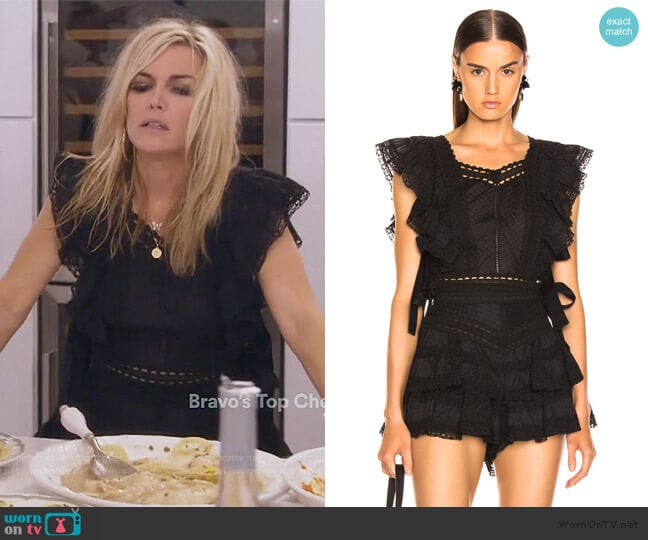 Zimmermann Juniper Pintuck Bodice Top worn by Tinsley Mortimer on The Real Housewives of New York City