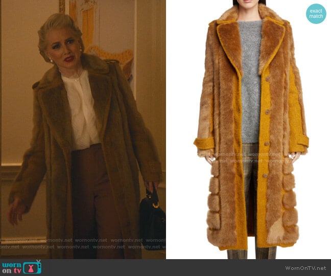 Acne Studios Faux Fur Trim Coat worn by  Gloria Grandbilt (Katherine LaNasa) on Katy Keene