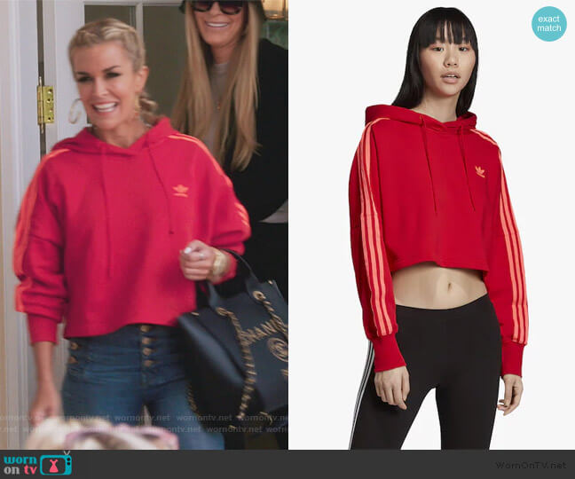 Adidas Adicolor Cropped Hoodie worn by Tinsley Mortimer on The Real Housewives of New York City