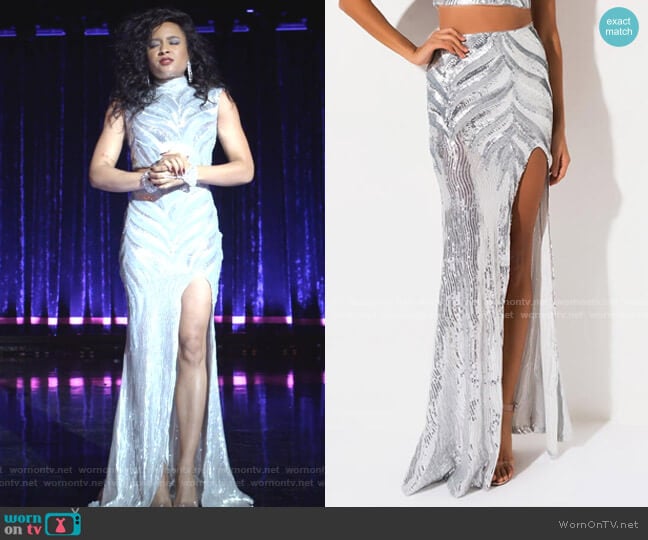 Akira Label Drama Queen Sequin Maxi Skirt