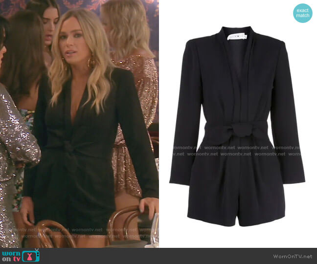 A.L.C. Heston Belted Short Jumpsuit worn by Teddi Mellencamp Arroyave on The Real Housewives of Beverly Hills
