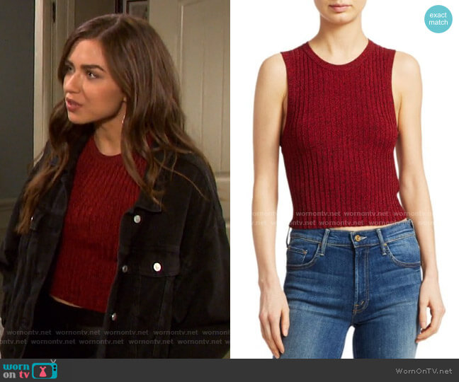 A.L.C. Marie Rib-Knit Tank Top worn by Ciara Brady (Victoria Konefal) on Days of our Lives