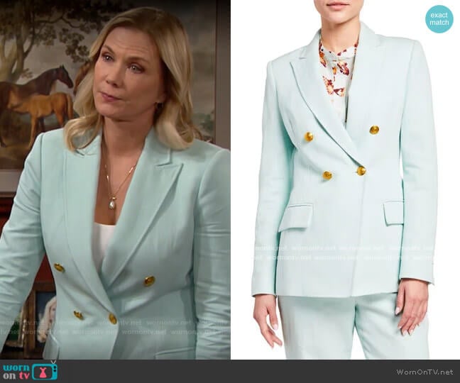 A.L.C. Sedgwick Blazer in Light Green worn by Brooke Logan (Katherine Kelly Lang) on The Bold and the Beautiful