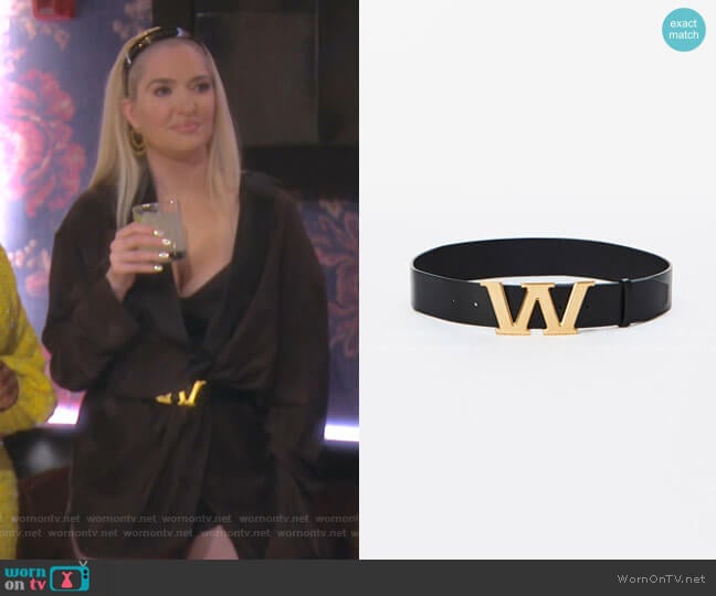 Alexander Wang Gold Embossed Belt worn by Erika Jayne on The Real Housewives of Beverly Hills