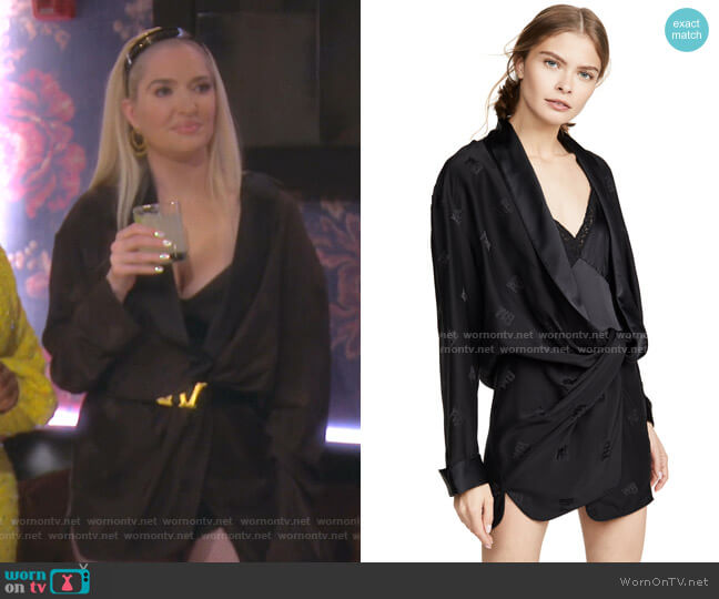 Alexander Wang Draped Pajama Romper worn by Erika Jayne on The Real Housewives of Beverly Hills