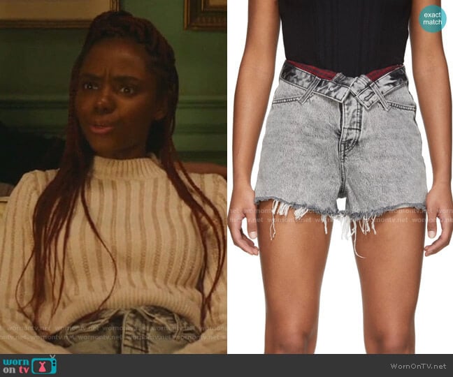 Alexander Wang Denim Bite Flip Shorts worn by Josie McCoy (Ashleigh Murray) on Katy Keene