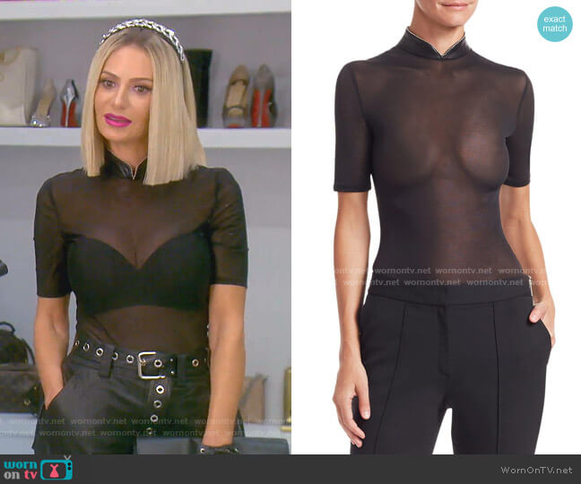 Alexander Wang Stand-Up Collar Bodysuit worn by Dorit Kemsley on The Real Housewives of Beverly Hills