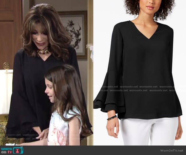 Alfani Bell-Sleeve Blouse worn by Esther Valentine (Kate Linder) on The Young and the Restless