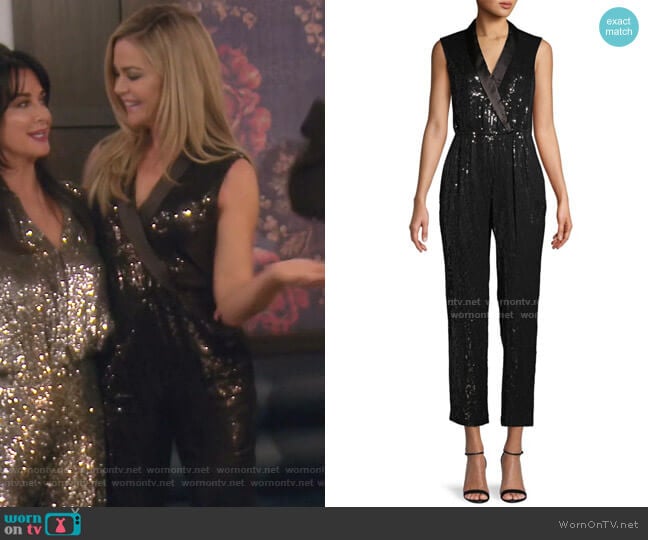Alice + Olivia Sequin Embellished Jumpsuit worn by Denise Richards on The Real Housewives of Beverly Hills