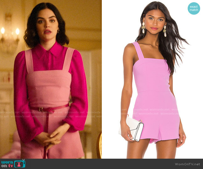 Amanda Uprichard Ace Romper in Sweet Pink worn by Katy Keene (Lucy Hale) on Katy Keene