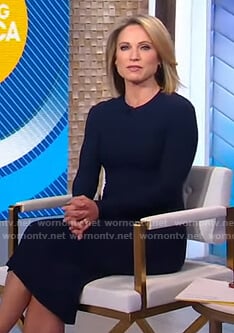 Amy’s navy knit midi dress on Good Morning America