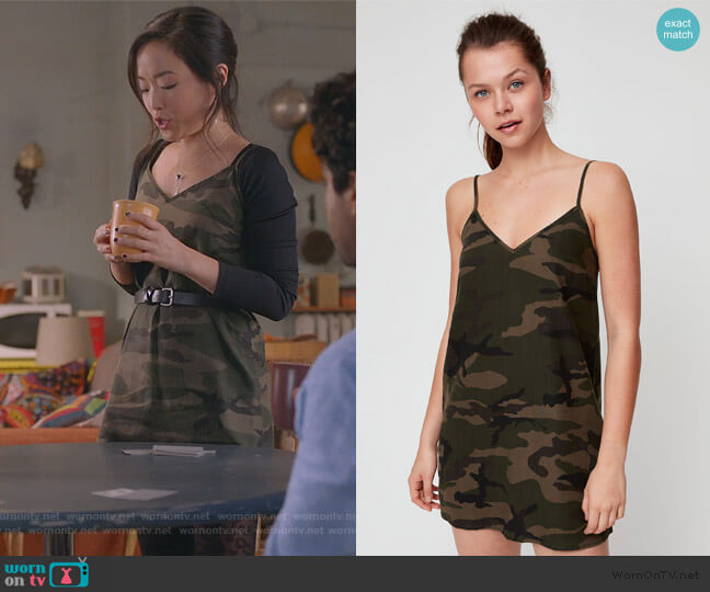 TNA Yirrell Dress worn by Janet (Andrea Bang) on Kims Convenience