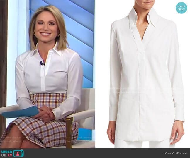 Chiara Boni La Petite Robe Atena Longline Blouse worn by Amy Robach on Good Morning America