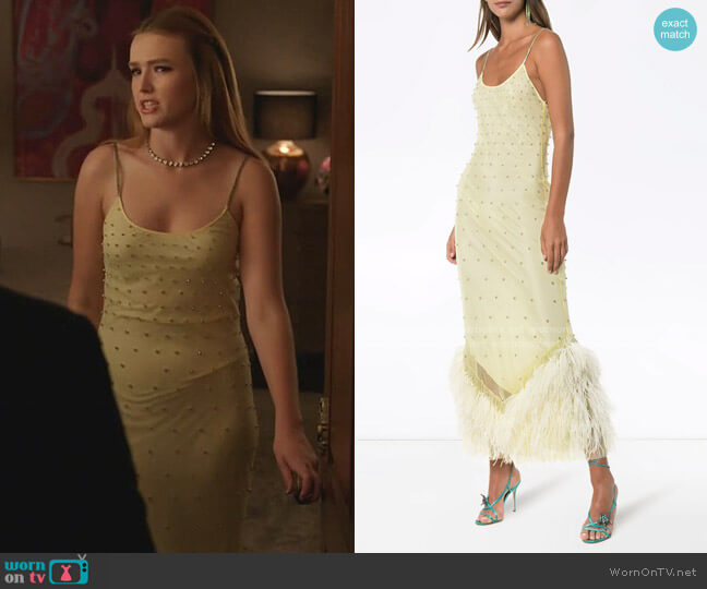 The Attico Feather Hem Slip Dress worn by Kirby Anders (Maddison Brown) on Dynasty