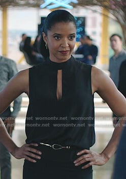 Ava’s black keyhole sleeveless top on Zoeys Extraordinary Playlist