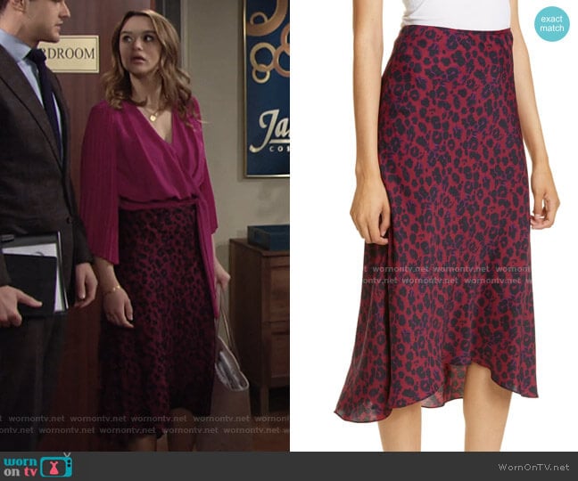 Ba&Sh Teddy Skirt worn by Summer Newman (Hunter King) on The Young and the Restless