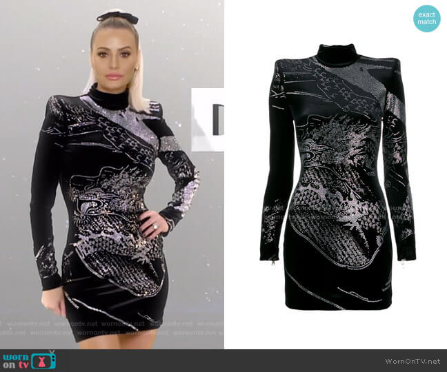 Balmain Embellished Fitted Short Dress worn by Dorit Kemsley on The Real Housewives of Beverly Hills