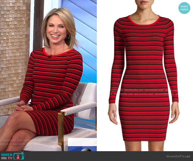 BB Dakota Striped Sweater Dress worn by Amy Robach on Good Morning America