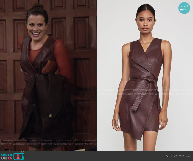 Bcbgmaxazria Layla Asymmetrical Pleather Dress worn by Chelsea Lawson (Melissa Claire Egan) on The Young and the Restless