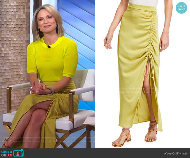 Bcbgmaxazria Ruched Maxi Skirt worn by Amy Robach on Good Morning America