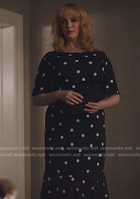 Beth’s black polka dot dress on Good Girls