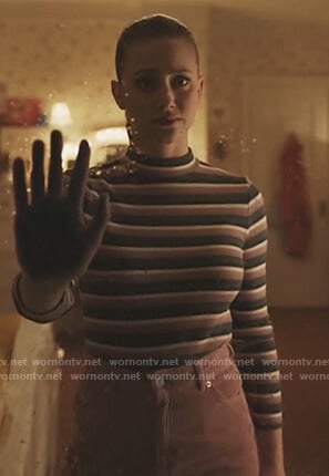 Betty’s stripe mock neck top on Riverdale