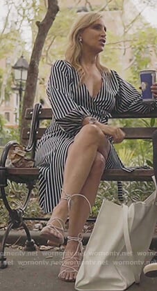 Sonja’s blue stripe shirtdress on The Real Housewives of New Yorko