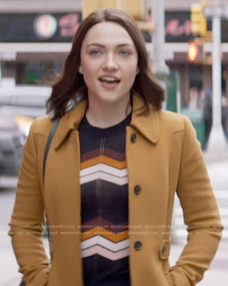Cara’s mustard yellow coat on God Friended Me