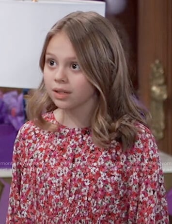 Charlotte’s red floral smocked dress on General Hospital