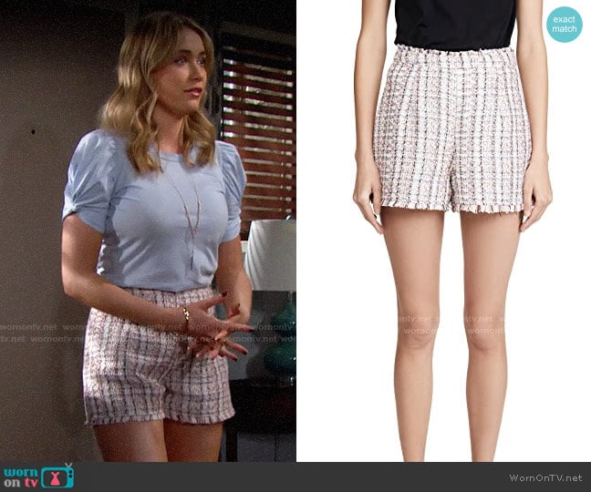 Cinq a Sept Coronado Shorts worn by Flo Fulton (Katrina Bowden) on The Bold and the Beautiful