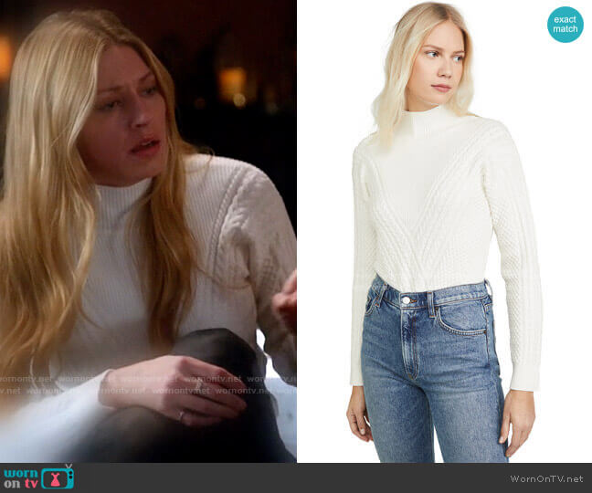 Club Monaco Cable Front Mock Neck Sweater worn by Ava Sharpe (Jes Macallan) on Legends of Tomorrow