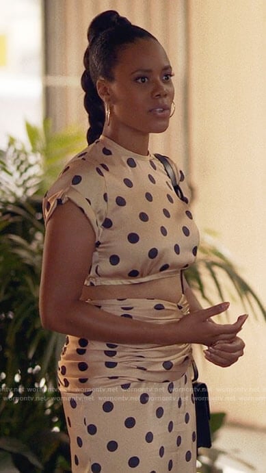 Condola’s polka dot crop top and skirt on Insecure