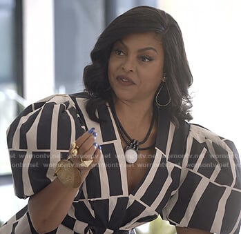 Cookie’s black and white print puff sleeve top on Empire