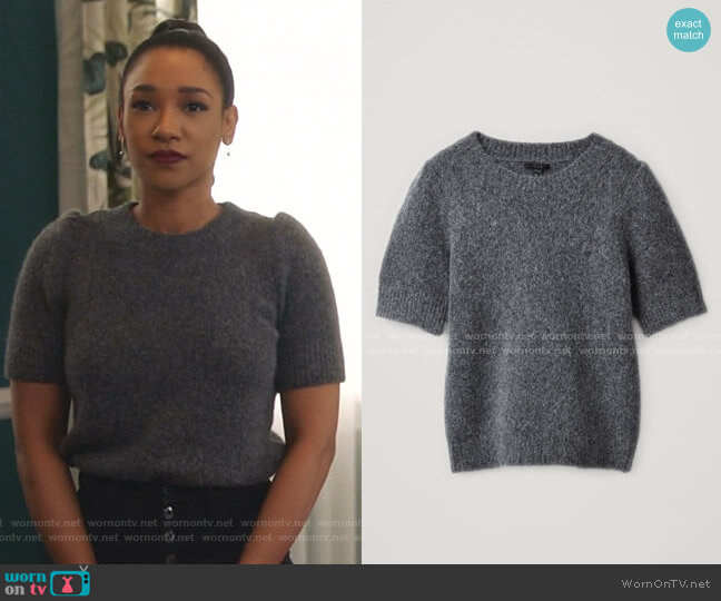 Cos Alpaka-Yak Puff Sleeve Top worn by Iris West (Candice Patton) on The Flash