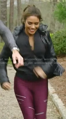 Cristal’s purple leggings on Dynasty