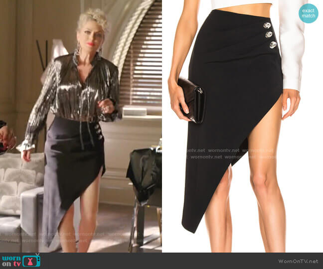David Koma Ruched Pencil Skirt worn by Alexis Carrington (Elaine Hendrix) on Dynasty