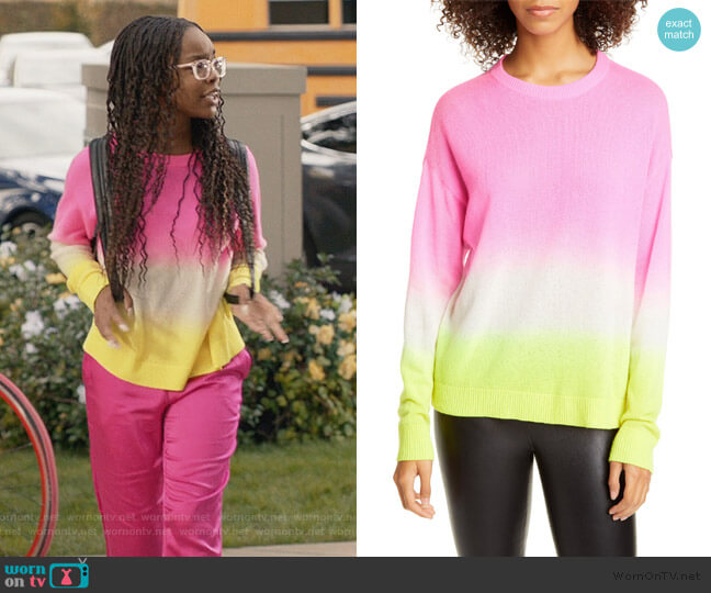 Alice + Olivia Gleeson Dip Dye Cashmere Sweater worn by Diane Johnson (Marsai Martin) on Black-ish