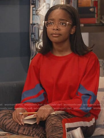 Diane’s tiger stripe pants on Black-ish