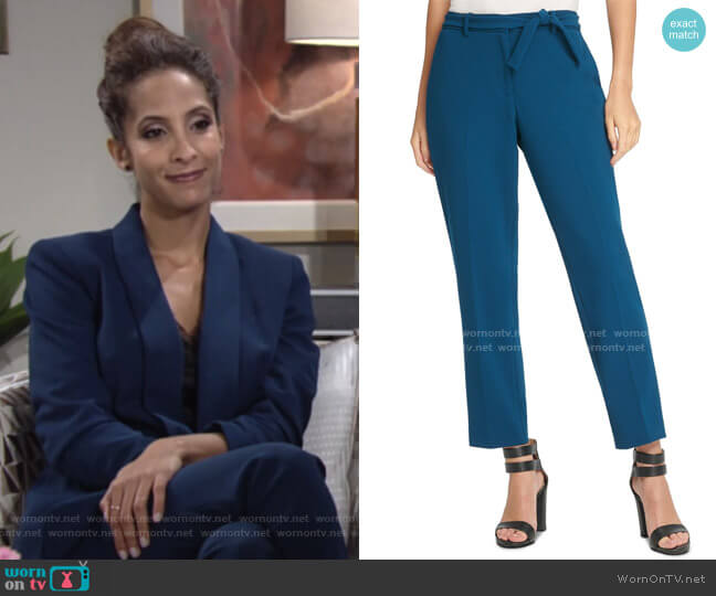 DKNY Belted Essex Ankle Pant worn by Lily Winters (Christel Khalil) on The Young and the Restless
