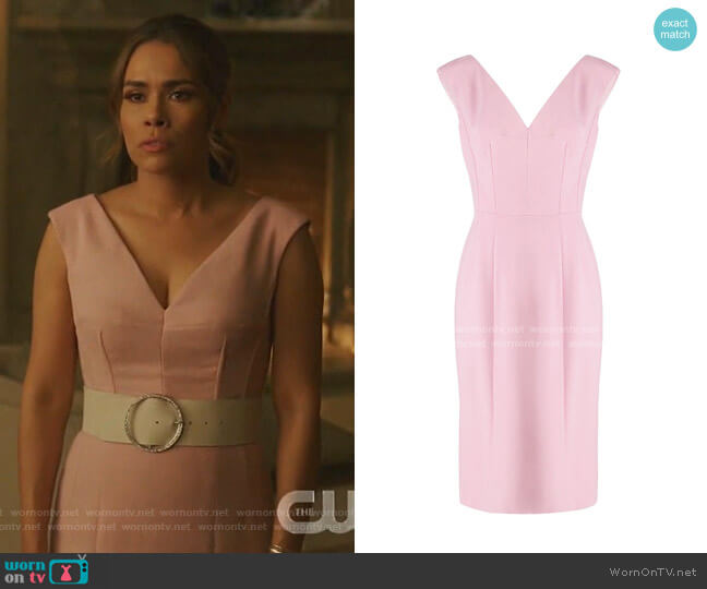 Dolce & Gabbana V-Neck Sleeveless Crepe Sheath Dress worn by Cristal Jennings (Daniella Alonso) on Dynasty