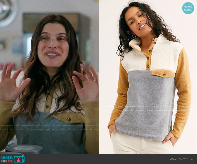 Donni Tri Fleece Pullover worn by Rio (Lake Bell) on Bless This Mess