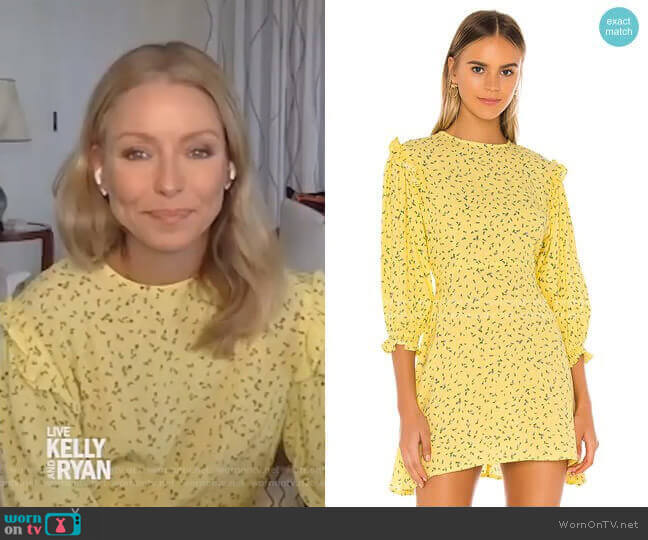 Faithfull The Brand Edwina Floral Mini Dress worn by Kelly Ripa on Live with Kelly and Mark