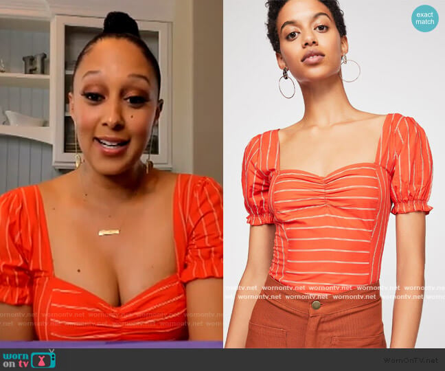 Free People Rose Garden Top worn by Tamera Mowry on The Real