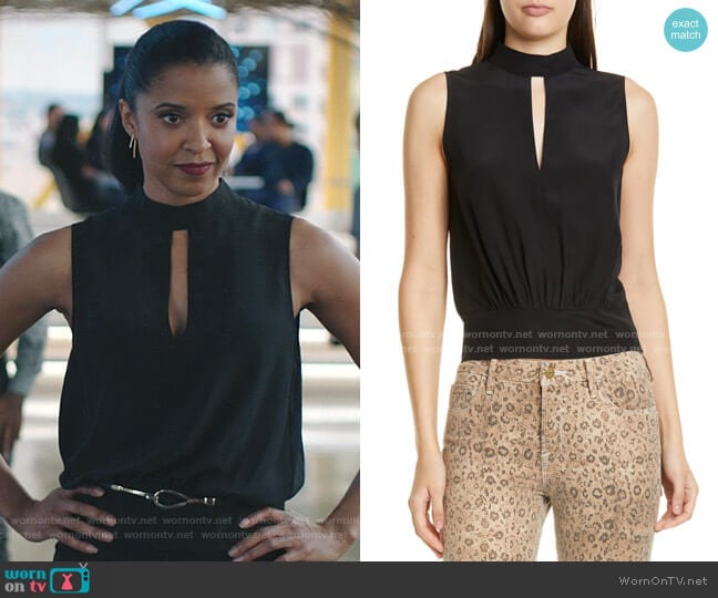 Frame Keyhole Silk Tank